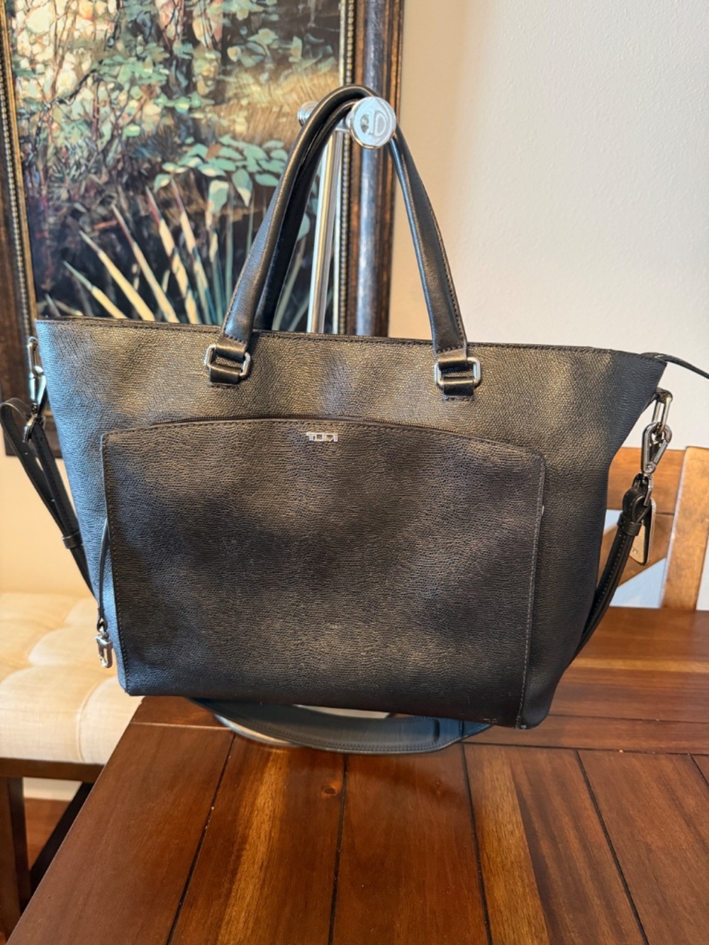 Tumi Black leather Large Sinclair Camila Tote